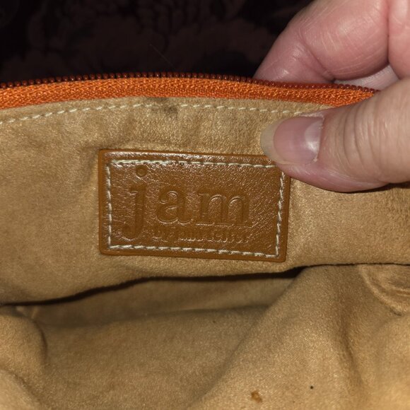 "B" Initial Leather Purse Jam by Jana Feifer Magneta & Orange - Picture 3 of 7